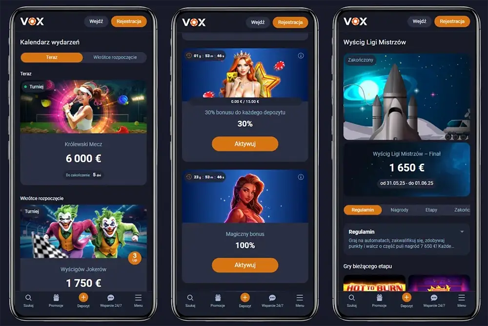 VOX Casino Mobile app